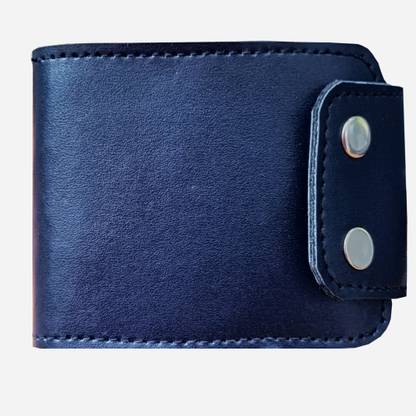 GREEN DRAGONFLY Blue PU Leather- Wallet For Men And Women(Double Push Button Lock) 10 Card Holder
