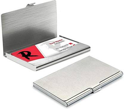 Levin ATM Visiting Credit Card Business Stainless Steel Pocket Card Holder - Silver 6 Card Holder