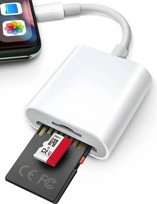 SVDK Sd Card Reader for iPhone iPad Camera,Dual Card Slot Memory Card Reader Supports Card Reader