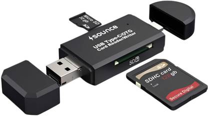 sounce 3 in 1 SD Card Reader USB Type C, USB 3.0 and Micro USB OTG Memory Card Adapter Card Reader