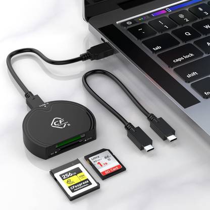 SCALEBEE CFexpress Type B SDHC UHS-II Dual-Slot Mutli Memory Card Reader USB 3.2 10Gbps Card Reader