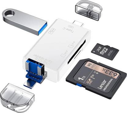 Fitgear FG-49 6 in 1 OTG Card Reader and Hub with Type-C, USB & Micro USB Ports Memory Card Reader
