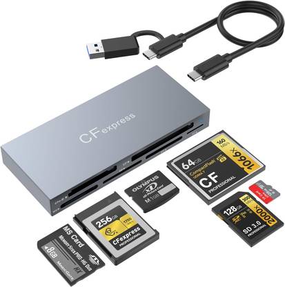 SCALEBEE Multi CFexpress Type B SDHC USH II XD CF SD TF MS USB C USB 3.2 10Gbps Card Reader