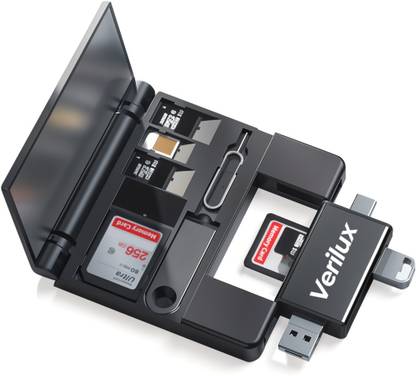 Zomei 5 in 1 Card Reader with Case for Micro SD SD Cards USB Type C Dual Plugs Card Reader