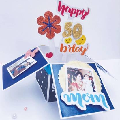 Chandrans Creation Handmade Mother's Birthday Pop Up Card (without pictures) Greeting Card