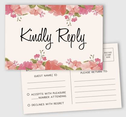Inkdotpot 50 Blank RSVP Postcards Print 4"X6" Response Cards, Reply Card for Wedding Post  Card