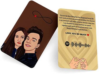 fairus Wallet Card With YOUR Illustration, Song with Spotify Code and Message ID  Card