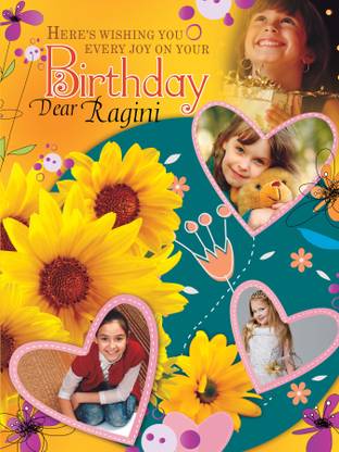 Heart Beat Heart Beat Birthday Greeting with 7 Photos & Name Greeting Card