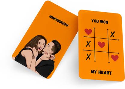 fairus Illustration Art Photo and Lovers Tic Tac Toe Art on backside Greeting Card