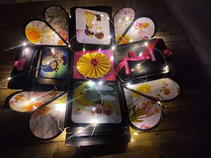 US IDEAL CRAFT Explosion Birthday Gift (INCLUDED CORK LIGHT) Without Photos Greeting Card