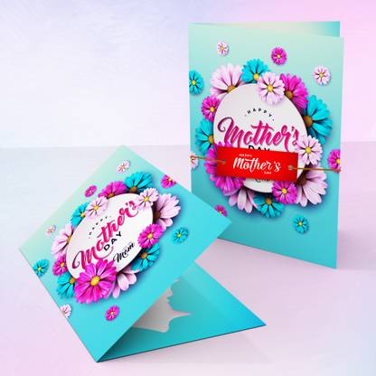 CLICKEDIN Beautiful Mother's Day 1 Greeting Card & 1 Tag high-Quality Printed Unique Card Greeting Card