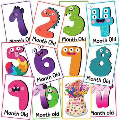 Wobbox Baby Monthly Age Milestone Card Greeting Card