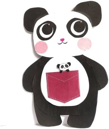 Chandrans Creation Handmade Cute Panda Card (Pack of 1) Greeting Card