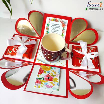 Chandrans Creation Coffee Mug Chocolate Explosion Box(with Chocolates) Birthday, Anniversary Greeting Card