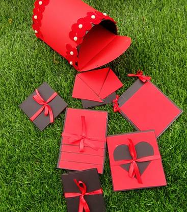 MIAMOREART RED colour folding explosion with unic design for your love one Greeting Card