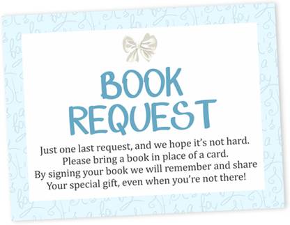 Inkdotpot Pack of 30 Bring a Book Instead Card-Baby Shower Invitations Game Baby Cot Theme Invitation Card