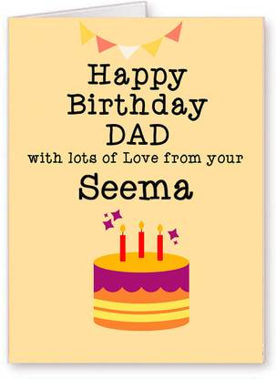 Midas Craft Happy Birthday Dad with Love from Seema Greetings Card 37. Greeting Card