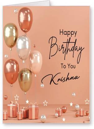 Midas Craft Krishna Happy Birthday Greetings Card 36. Greeting Card