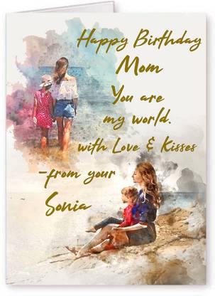 Midas Craft Happy Birthday Mom with Love from Sonia Greetings Card 38. Greeting Card
