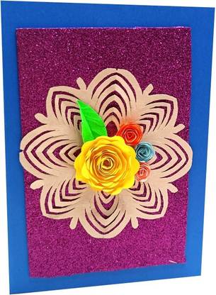 Ekayaa Enterprise Raksha Bandhan Handmade Greeting Card with 1 pc Chocolate and Rakhi for brother Greeting Card