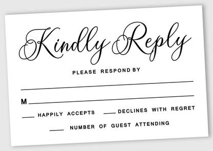 Inkdotpot 50 Blank RSVP Cards with White Envelopes-White Style Response Card for Wedding Post  Card