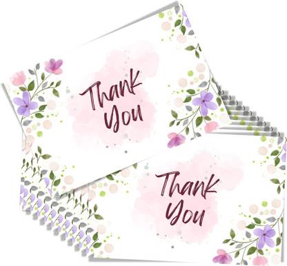 LAZYLINES Thank You Card, Multicolor Flowers Greeting Card