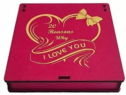 Nyaro Nyaro 20 Reasons Why I Love You pink Greeting Card & Artificial Red Flower Greeting Card