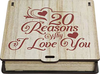 वेंज़ेल 20 Reasons Why I Love You Surprise Wooden Box ग्रीटिंग कार्ड