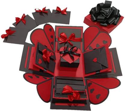 MIAMOREART red handmade box for your love one exploding Greeting Card