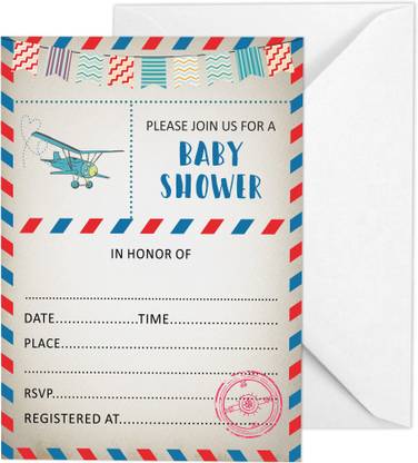 Inkdotpot 30 Pcs Baby Shower Invitation Cards, With Envelopes, Postcard Theme Party Supply Invitation Card