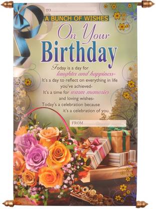 Saugat Traders Birthday Scroll Card - Greeting Card