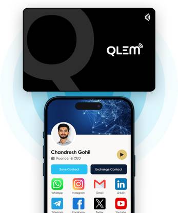 QLEM NFC Smart Card Tap or Scan to Share your Details Business Card