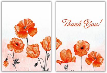 AanyaCentric Folded Thank You 4.1x5.8inches Postcard Blank Inside Both Side Printed Greeting Card