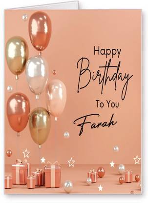 Midas Craft Farah Happy Birthday Greetings Card 36. Greeting Card