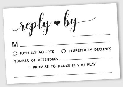 Inkdotpot 50 Blank RSVP Cards with White Envelopes-White Style Response Card for Wedding Post  Card