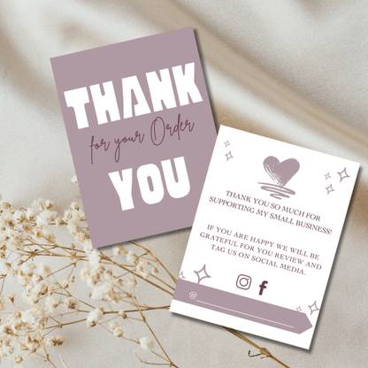 Nandavanam Thank you cards for small Business Business Card