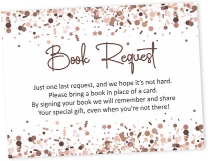 Inkdotpot 30 Pcs Bring A Book Instead Card-Baby Shower Invitations Games Confetti Theme Invitation Card