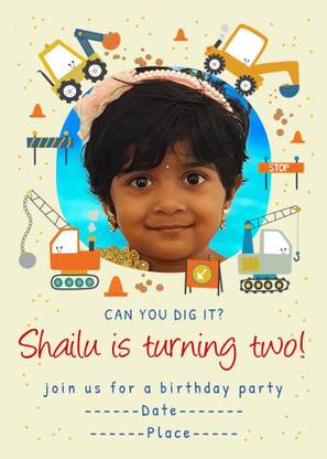 Prints2go Printstogo Personalized Birthday Invitation Greeting Card(A5 Size) (Pack of 1) Invitation Card