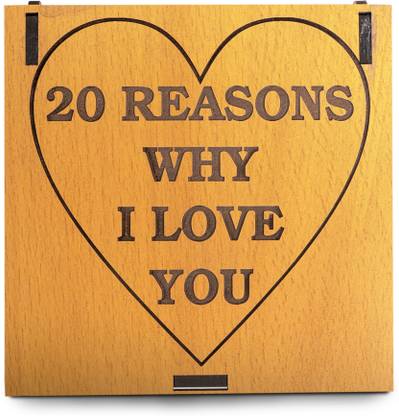 Celebr8 20 Reasons Why I Love You Message Gift Surprise Wooden Box Greeting Card