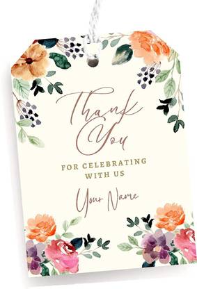 Yellow Nuts Your Name Thank You Birthday Tags For Kids Birthday return gift tags Greeting Card