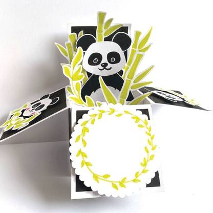Chandrans Creation Panda Pop Up Card Greeting Card