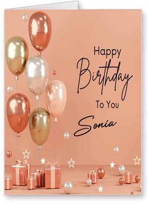 Midas Craft Sonia Happy Birthday Greetings Card 36. Greeting Card