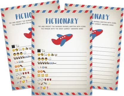 Inkdotpot Pack Of 50 Collection Pictionary Baby Games Party Postcard Theme Party Supplies Invitation Card