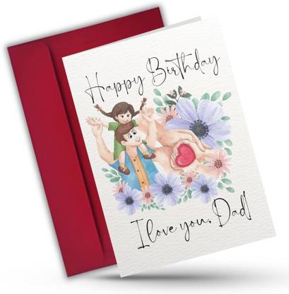 AanyaCentric Father Dad Papa Birthday 5.8x8.3inches Printed Greeting Card