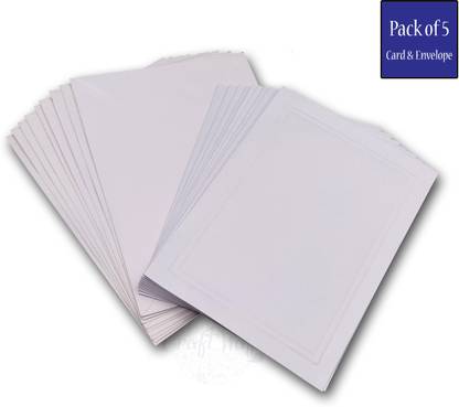CRAFTWAFT Blank Greetings Card 5X7 Inch Ideal for Drawing, Painting, Writing DIY Greeting Card