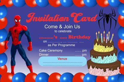 Naveen Spiderman Theme Birthday Party Invitation Card 25 Pcs Set Invitation Card Invitation Card