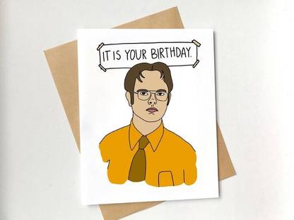 craft maniacs ITS YOUR BIRTHDAY A5 LAMINATED GREETING CARD FOR OFFICE SITCOM LOVERS Greeting Card
