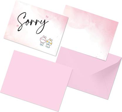 CLICKEDIN Beautiful Sorry Greeting Card & Envelops High-Quality Printed Set Of 24 Card Greeting Card