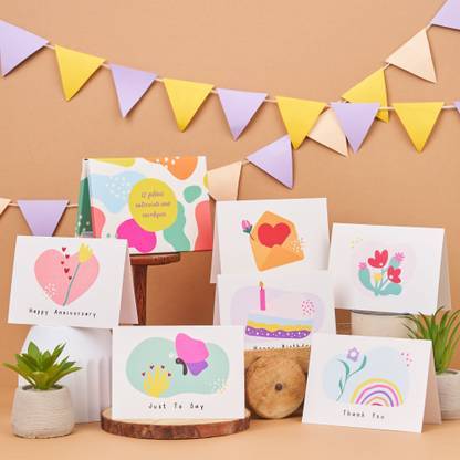 Doodle Set of 12 Notecard contains 6 unique cards with two copies of each Greeting Card