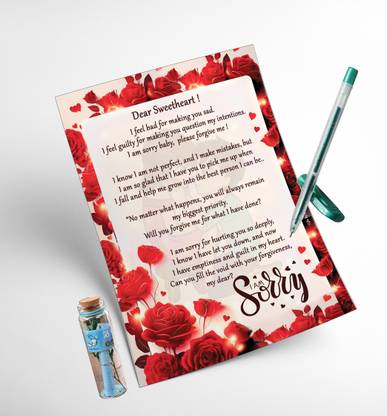 OddClick Sorry Apology Letter To Your Boyfriend Girlfriend Husband Wife Best-Friend Greeting Card